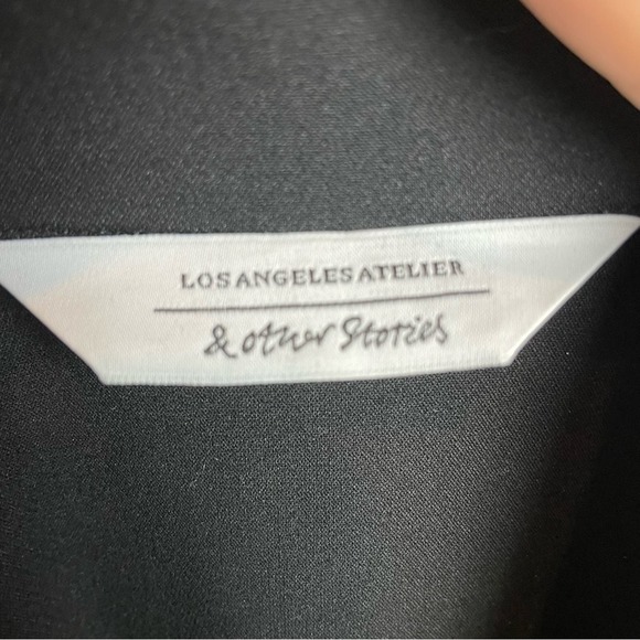 & Other Stories Black Double Breasted Short Sleeve Coat Dress 0 - Picture 3 of 8